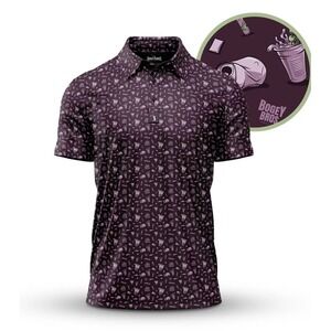 Bogey Bros Mens Golf Polo Course Candy XL Purple Performance Stretch